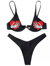 Bikini-Badeanzug mit Totenkopf-Print